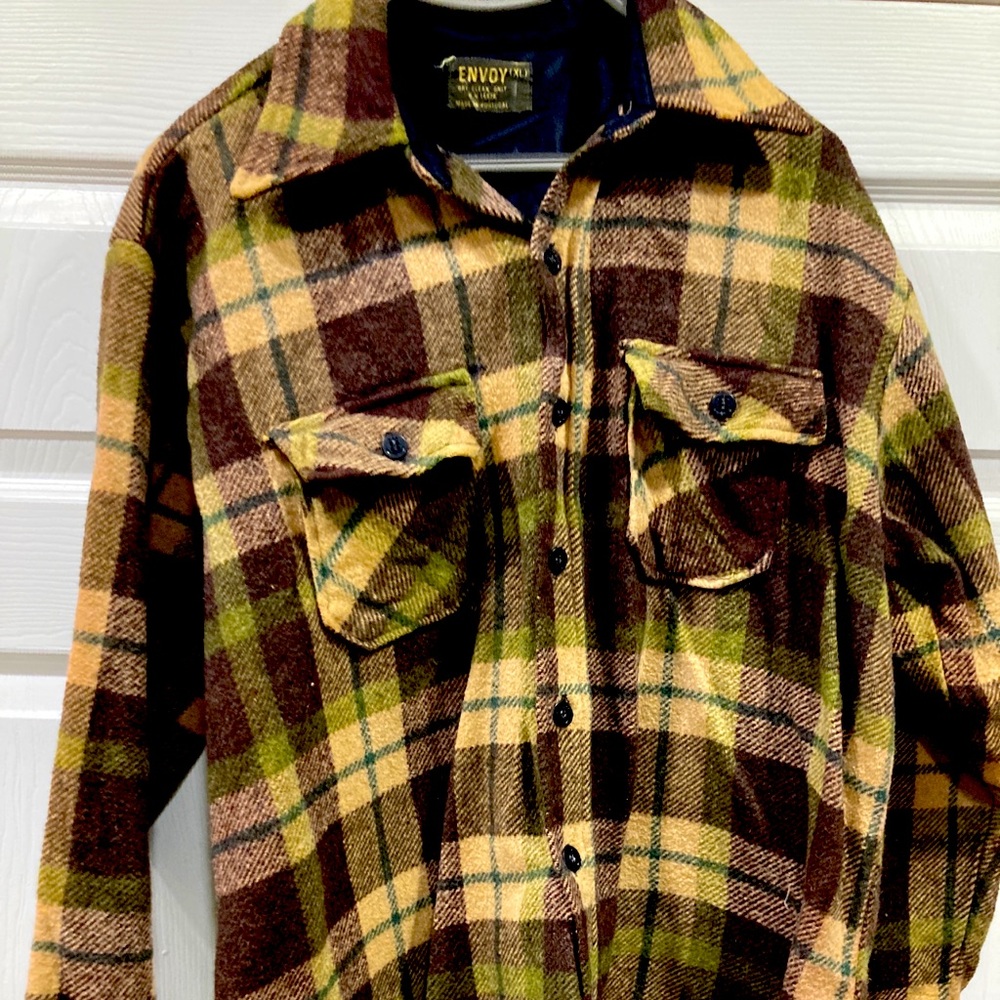 Vintage Tartan Plaid Wool Trucker Jacket Board Shirt - Men’s XL Envoy Hipster